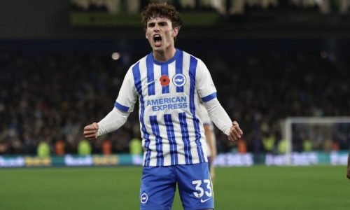 Matt O'Riley celebrates [image via Twitter/X]