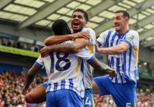 Georginio Rutter and Lewis Dunk celebrate (Photo by Jon Hobley | MI News) (Photo by MI News/NurPhoto via Getty Images)